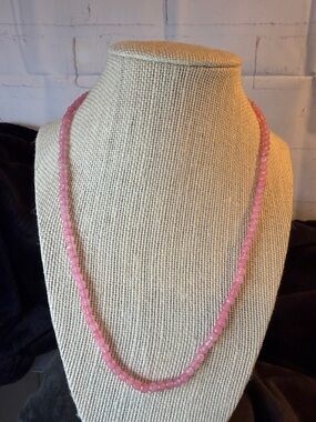 20" beaded and faceted pink tourmaline necklace Natural NWT